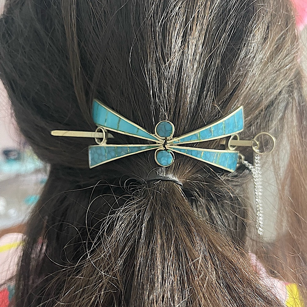 Vintage turquoise hair piece 🩵